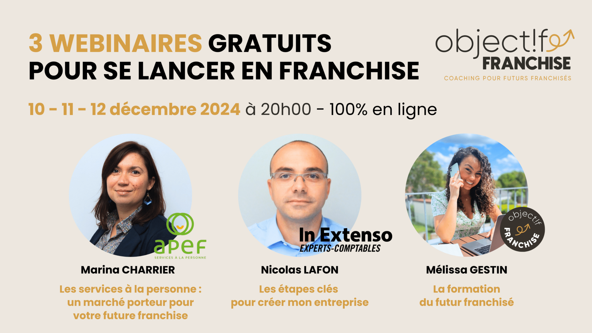 3 webinaires gratuits pour se lancer en franchise